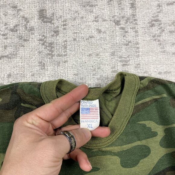 VTG Crafted w/ Pride Shirt in America Single Stitch Casual Camouflage Size XL - Picture 2 of 6